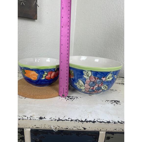 Lot of 2 Hand Painted Ceramic Bowls by Emerald Collection - Picture 5 of 6